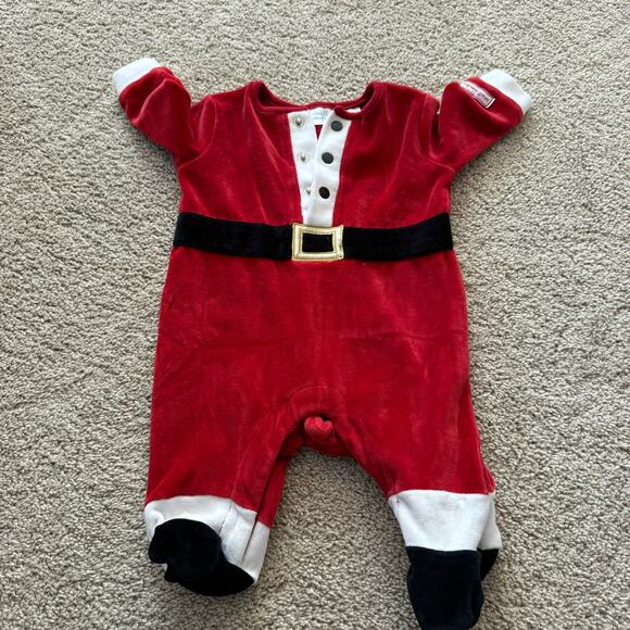 Small Wonders Baby Santa Claus Christmas One Piece Outfit Size 0-3 Months Footed - Picture 1 of 5